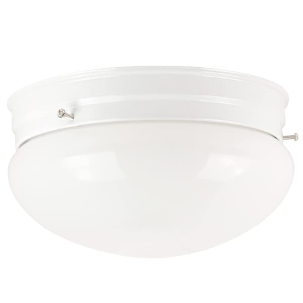 Sunlite 6-in Decorative Mushroom Style Ceiling Fixture, White Finish, White Glass 04490-SU - main